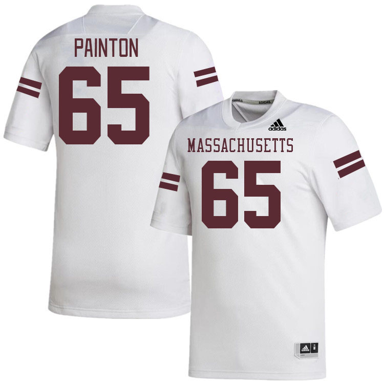 Massachusetts Minutemen #65 Luke Painton College Football Jerseys Stitched-White